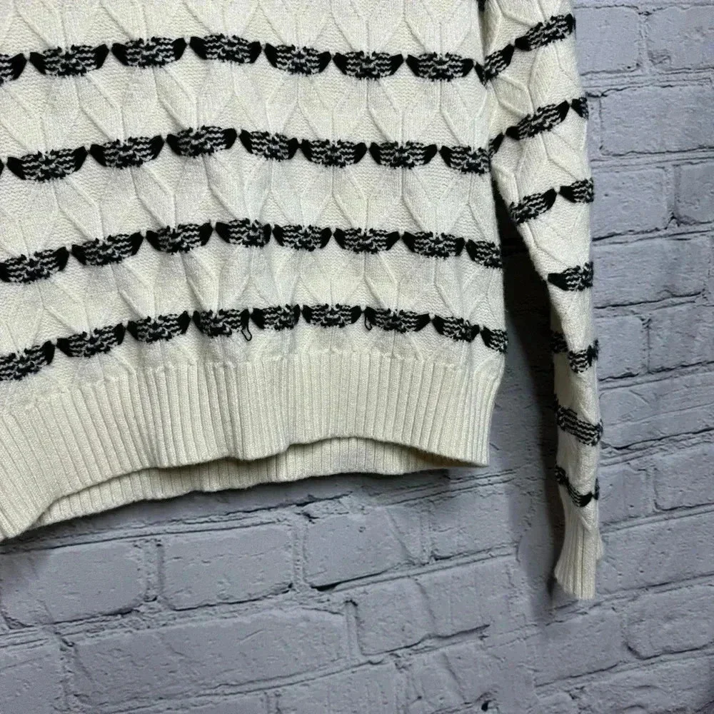 Joie Women’s Cream/Black Striped Turtleneck Sweater Women’s size XS